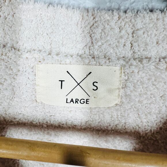 TS Colorblock Stripe Crewneck Sweater Lon Sleeve Felted Soft Cozy Casual - L - Picture 4 of 5